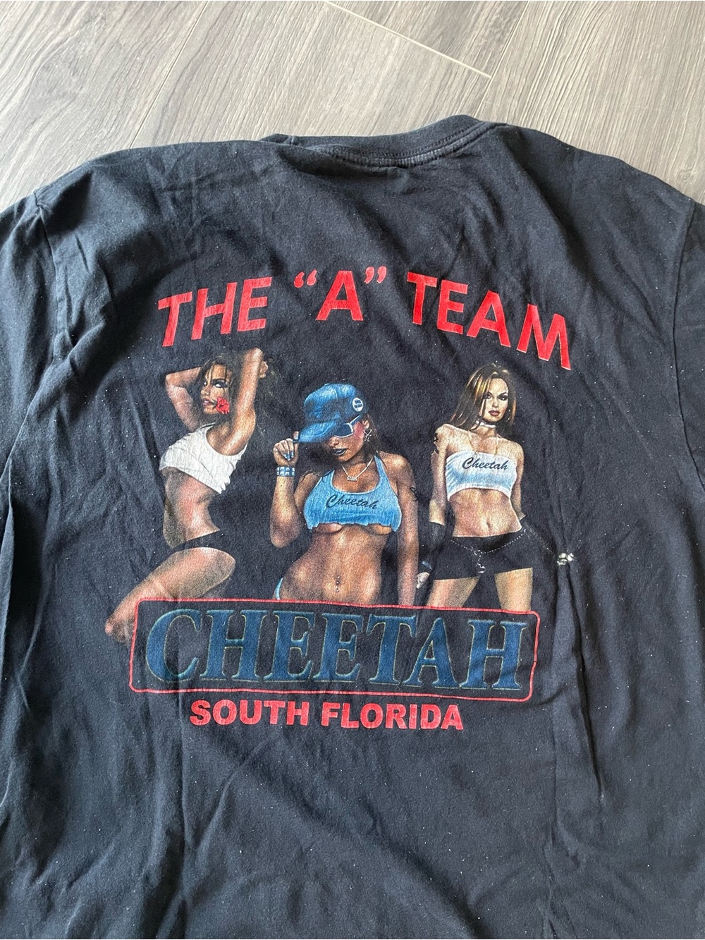 Vintage Cheetah South Florida black tee shirt with Go-Go Dancer Graphic Men’s L